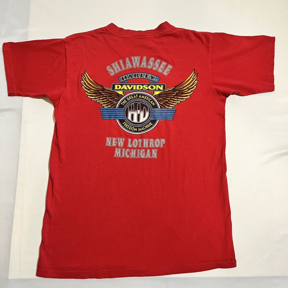 Vintage Harley Davidson Shirt Mens M Eagle Biker Motorcycle Holoubek 90s Tiger